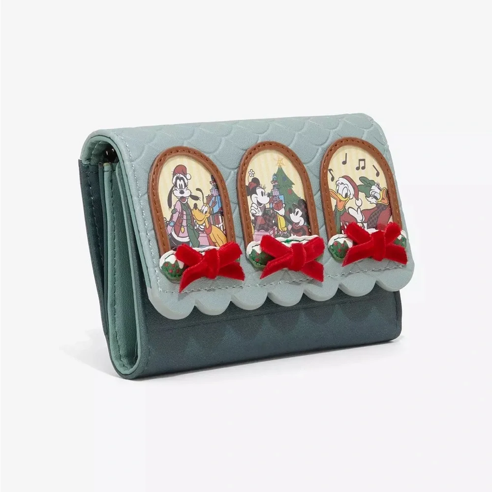 Disney Holiday House Backpack and Wallet in Teal, Red, Green, Brown
